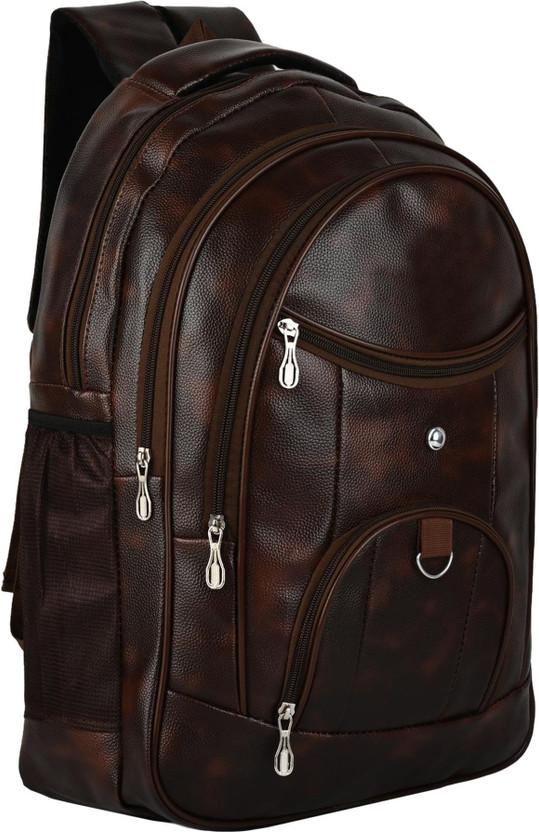 Ronex Leatherette Waterproof Backpack For School Travel Office Going Boys And Girls 30 L Backpack(Brown)