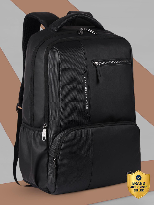 Gear Vintage 2 Anti Theft Faux Leather 31 L Laptop Backpack(Black)