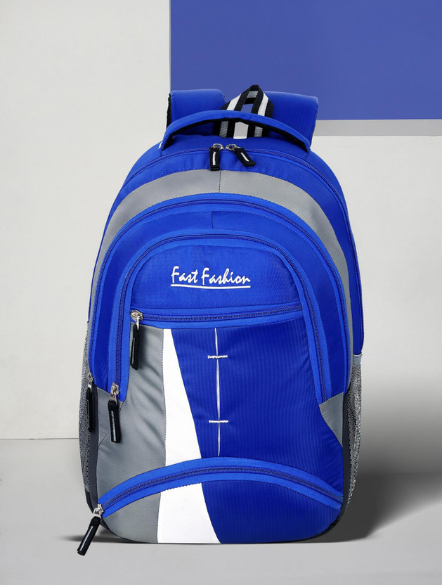 Fast Fashion Laptop Backpack Bagpack school college, travel, office bag 28 L Laptop Backpack(Blue, White)