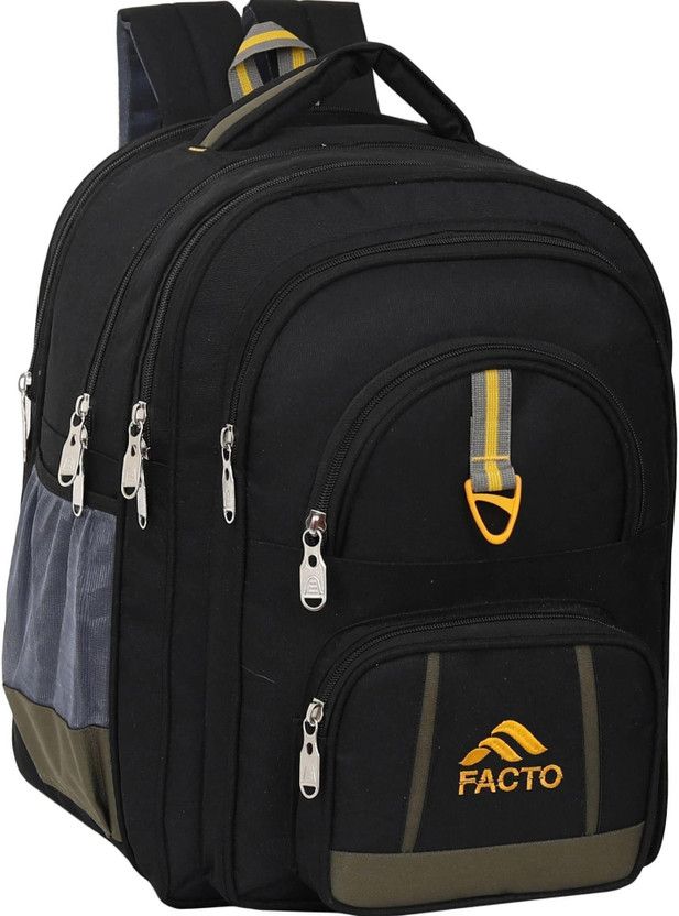 facto Stylish Waterproof School bag 6th to 10th Class 70 L Backpack(Black, Green)