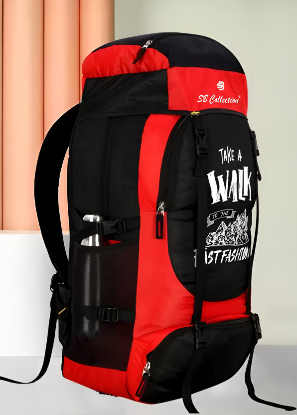 SBCOLLECTION UNISEX WaterProof Mountain Rucksack/Hiking/Trekking/Camping Bag/Travel 60 L Backpack(Red)