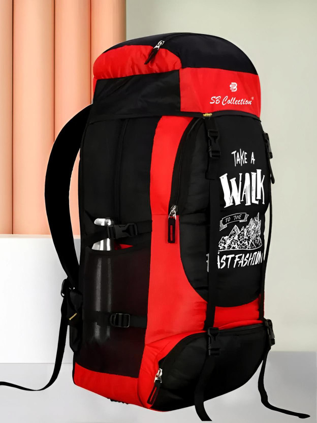 SBCOLLECTION UNISEX WaterProof Mountain Rucksack/Hiking/Trekking/Camping Bag/Travel 60 L Backpack(Red)
