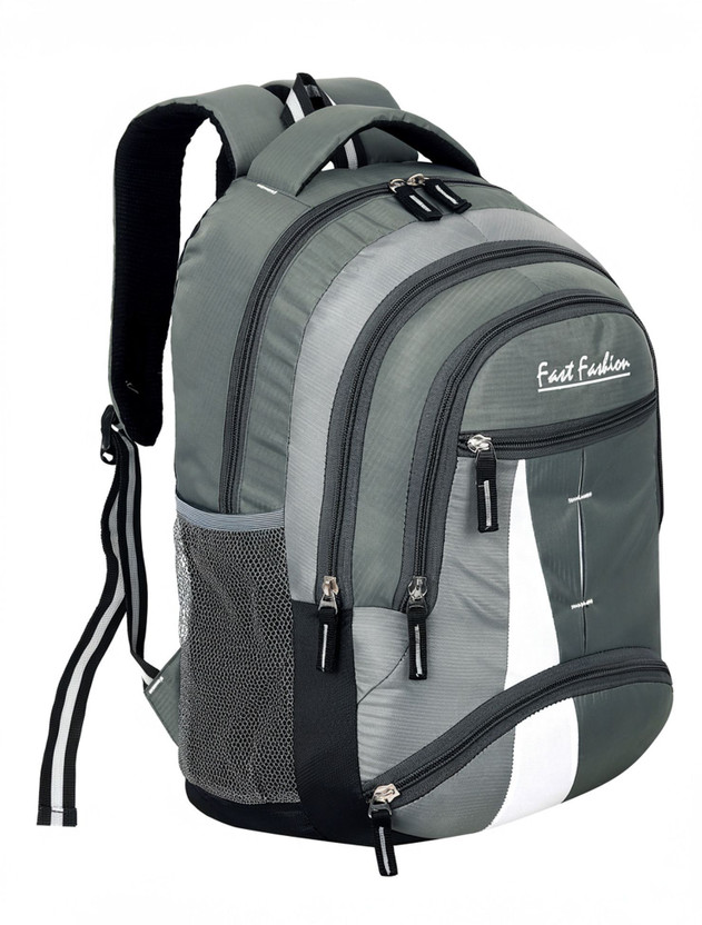 Fast Fashion Medium school college travel office bag 30 L Laptop Backpack(Grey, White)
