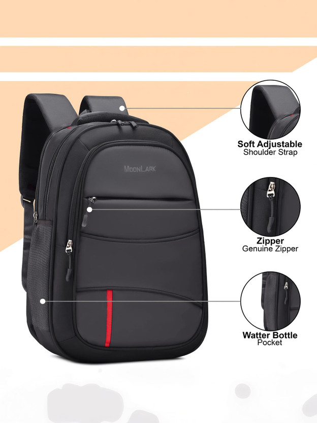 MOONLARK Waterproof Travel with Rain Cover | Large Capacity Office & College Bag 35 L Laptop Backpack(Grey)