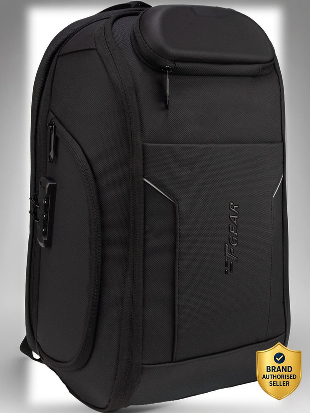 F Gear Hex 30L Black Anti-Theft Laptop Backpack | 17" Laptop, USB & Type-C 30 L Laptop Backpack(Black)