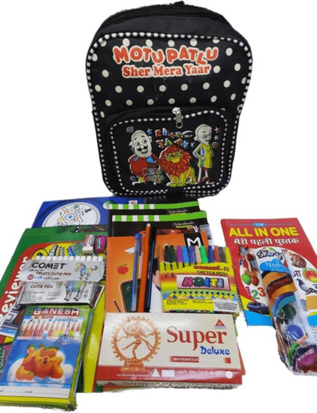 Panorax stationery school bag daily use for kid full set school bag