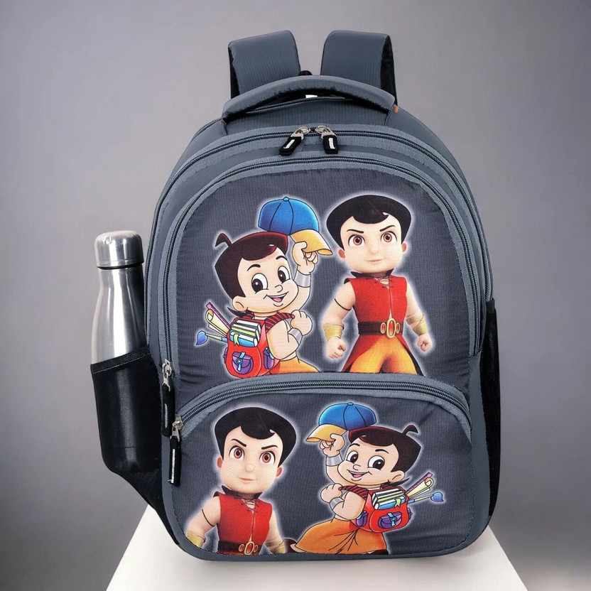 Axenor Chota Bheem Kids Nursery KG Primary School Bag For Boys/Girls 21 L Backpack(Grey)