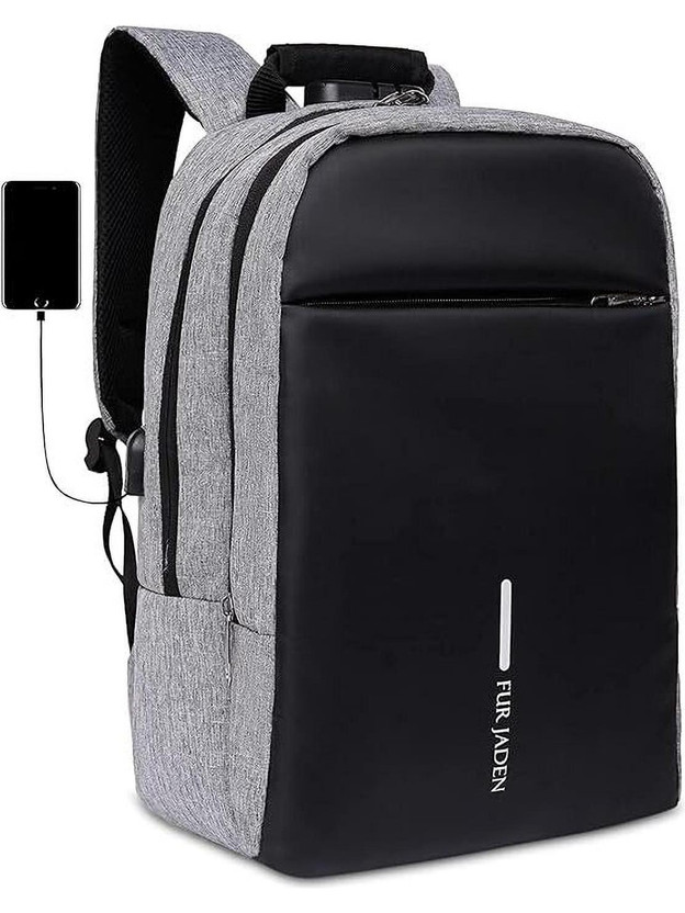 FUR FUR JADEN With Anti-Theft Number Lock, USB Charging Port & 15.6 Padded Laptop Compartment 25 L Laptop Backpack(Grey) - Flipkart Deal