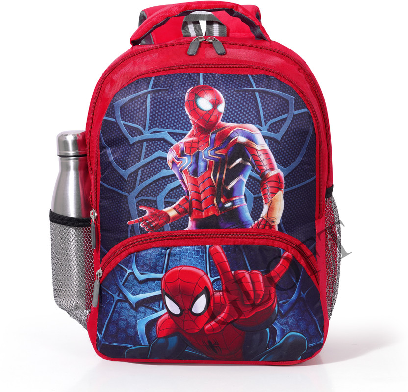 Akram garments Kids Spider Man cartoon School Backpack Bag for Boy 3-7 Years Waterproof School Bag(Red, 22 L)