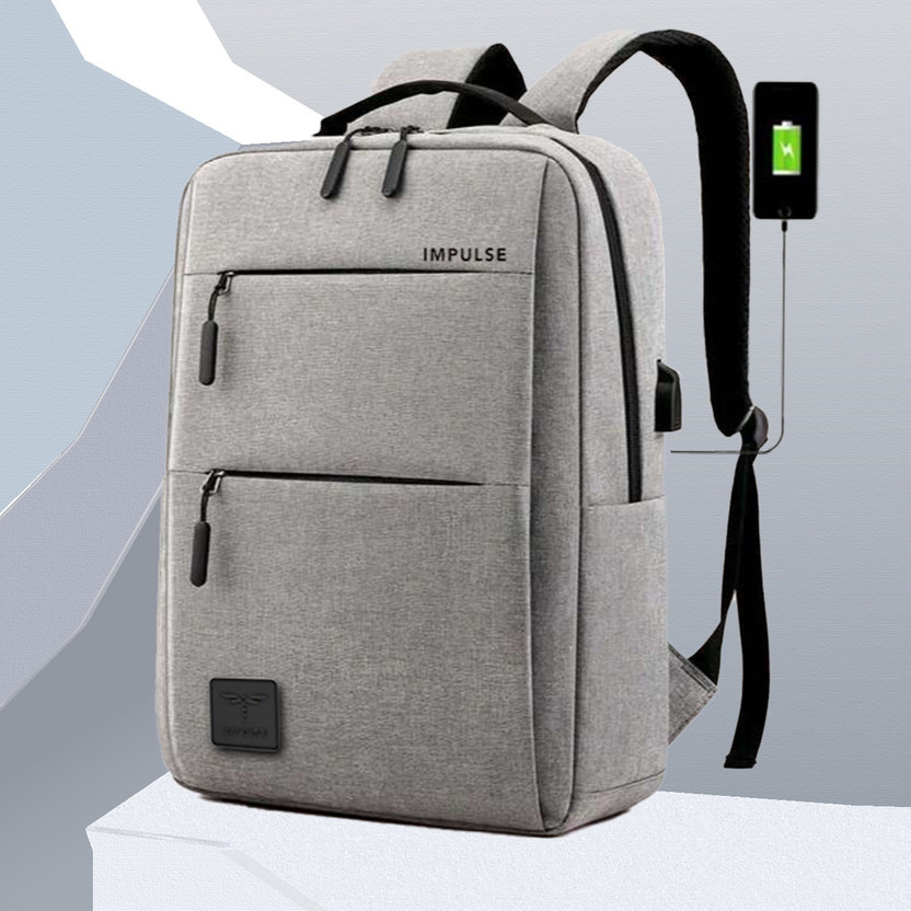 IMPULSE Laptop Backpack Elite 16 Inch Laptop Backpack with USB Charging Bag for Men 25 L Laptop Backpack(Grey)