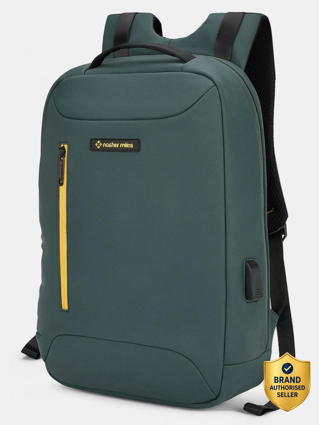 NASHER MILES Staten the Office College Travel Bag for Men Women USB Charging Port 15.6 inch 29 L Laptop Backpack(Green)