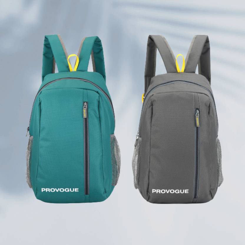 PROVOGUE Small 20 L Backpack MULTIUSE SMALL 20 L 2 Combo Twins DAYPACK BAGPACK FOR DAILY PURPOSE  (Multicolor, Grey)