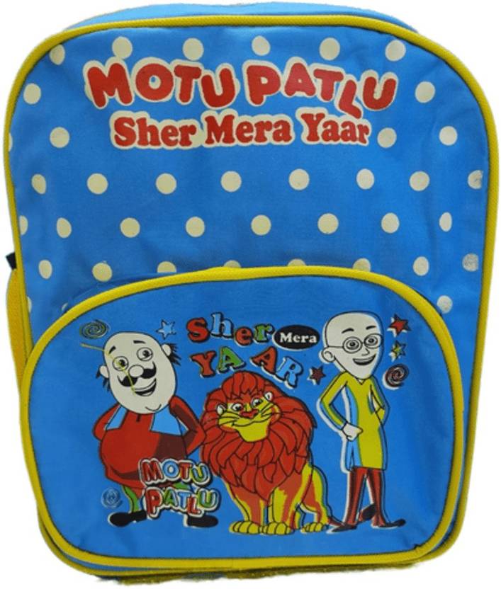 Panorax small double zipper bag Motu patlu Cartoon School Bag for Kids  Iight blue polka 5 L Backpack light blue polka - Price in India |  