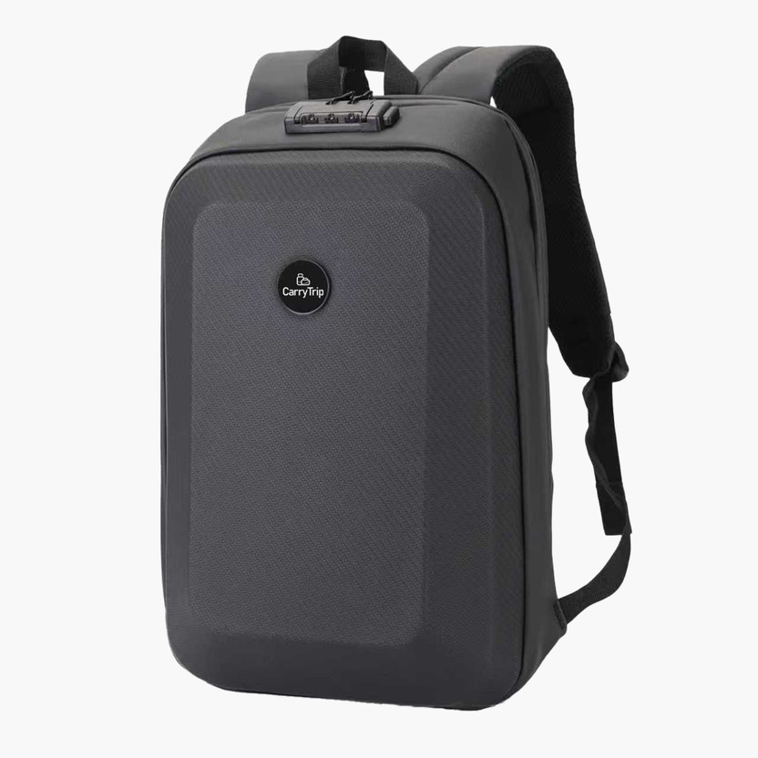 CarryTrip Hard Shell Anti-Theft Laptop Backpack with Password Lock - Water-Resistant 17 L Laptop Backpack(Black)