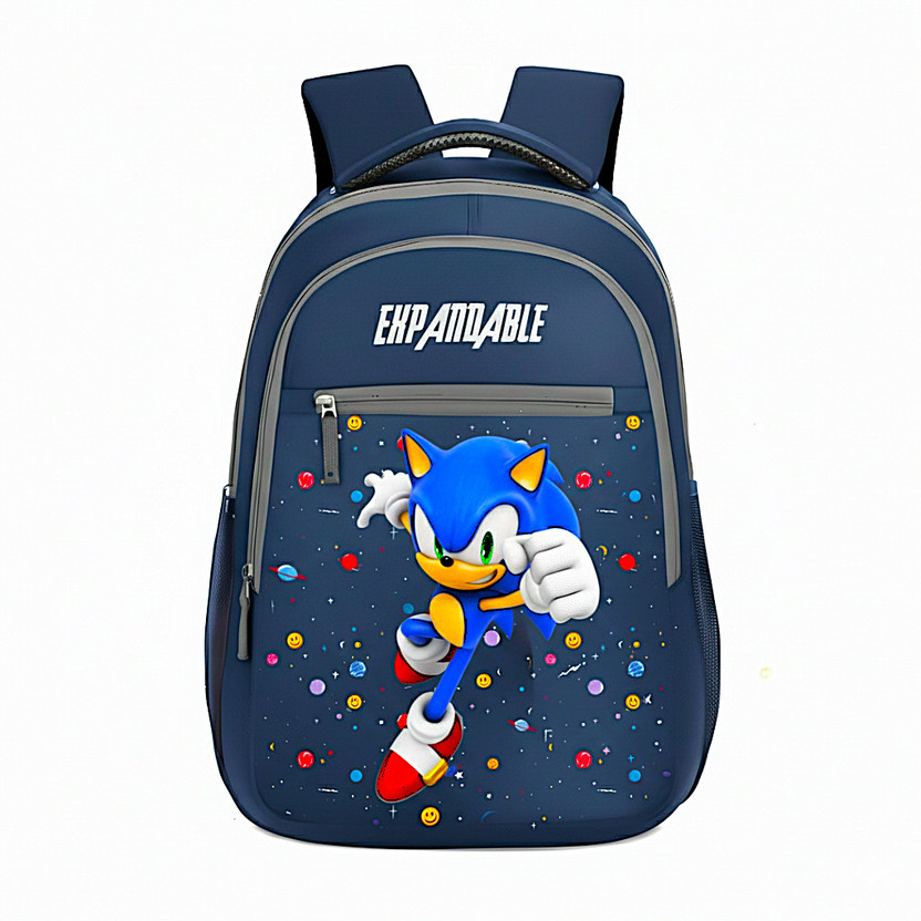 Expandable Sonic the Hedgehog Print Premium School Bag for Primary School Boys & Girls 15 L Backpack(Multicolor)