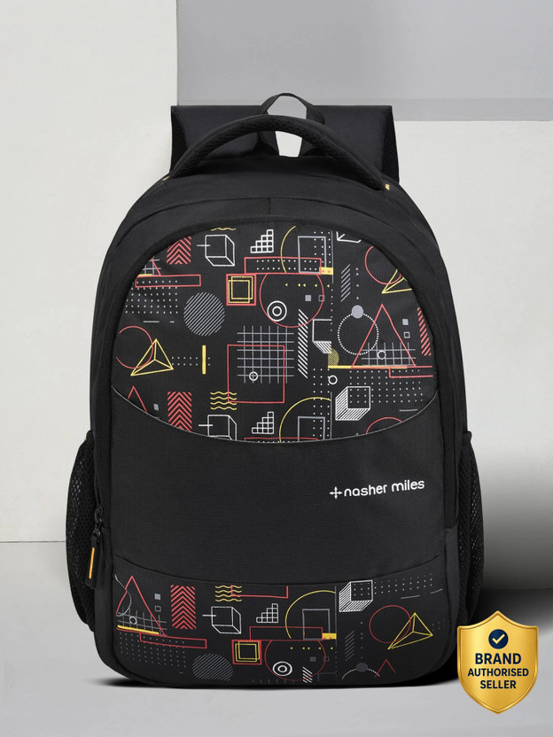 NASHER MILES Geometry Laptop Backpack 35 L Laptop Backpack(Black)