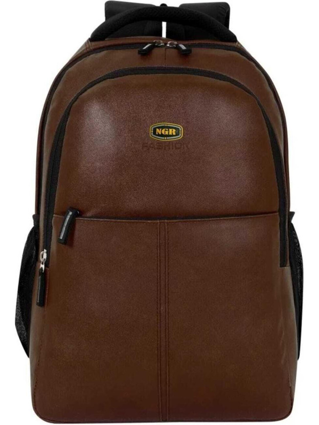 NGR FASHION BROWN LEATHER FOM 45 L Laptop Backpack(Brown)