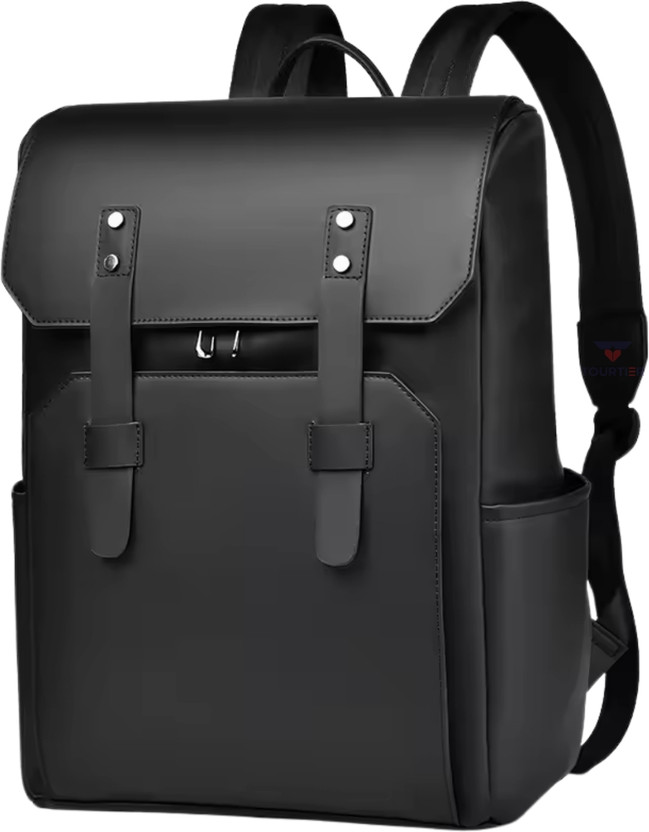 TOURTIER Multipurpose Stylish PU Leather Backpack For Office, Collage, Casual Bag 20 L Laptop Backpack(Black)