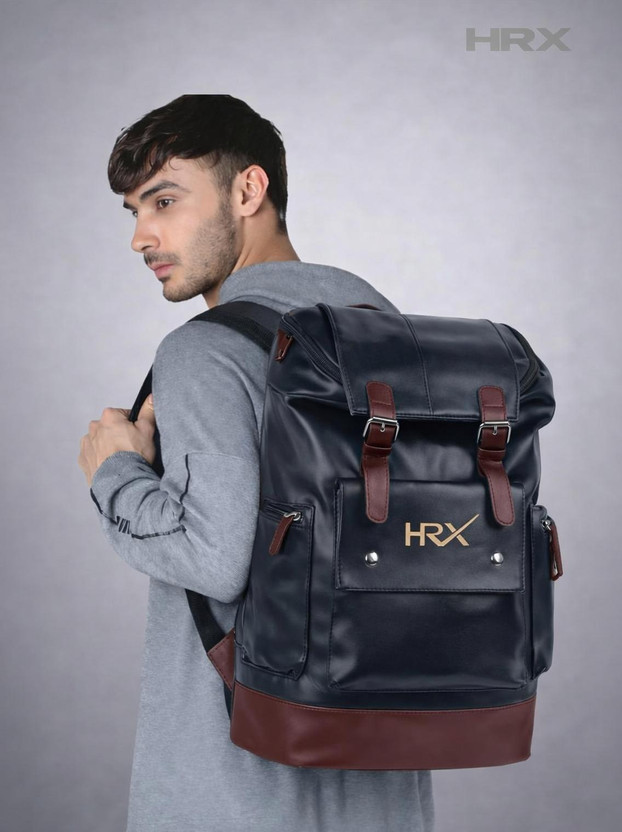 HRX by Hrithik Roshan Leather Anti Theft Casual bag witH USB PORT 35 L Laptop Backpack(Black)