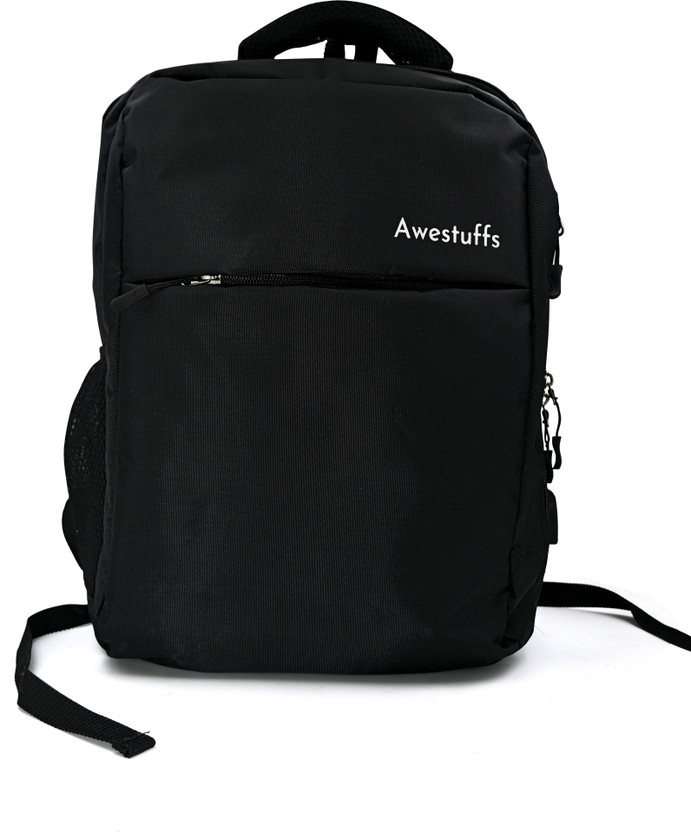 AweStuffs Anti Theft Compact Smart Backpack 15.6 Inch Laptop Bag with USB Charging Port 30 L Laptop Backpack(Black)