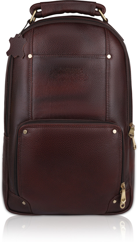 GLOBAL GLOBAL SENATE leather backpack bag office laptop bag men women 24 L Laptop Backpack(Brown) - Flipkart Deal