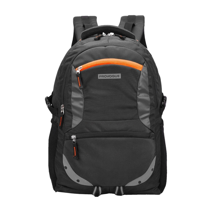PROVOGUE unisex Spacy with rain cover and reflective strip 35 L Laptop Backpack(Black)