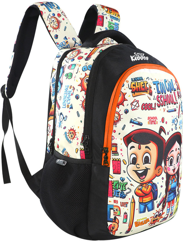 smily smily kiddos Licensed Chhota Bheem Junior Backpack Too Cool III - Orange 21 L Laptop Backpack(Black, Orange) - Flipkart Deal