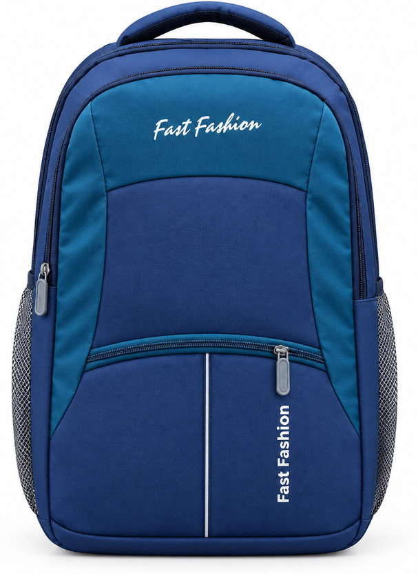 Fast Fashion school college travel office 30 L Laptop Backpack(Blue, Grey)