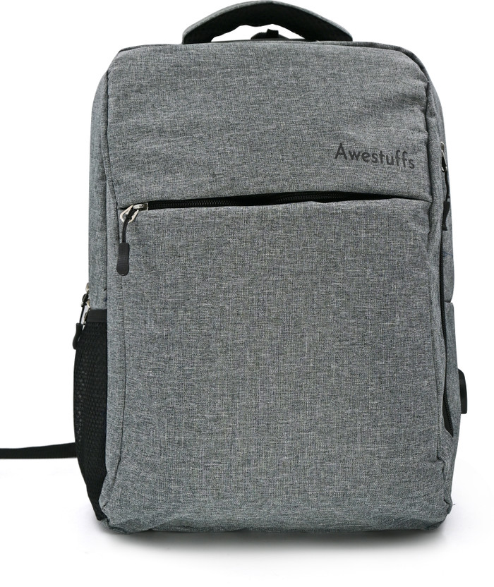 AweStuffs Anti Theft Compact Smart Backpack 15.6 Inch Laptop Bag with USB Charging Port 30 L Laptop Backpack(Black)