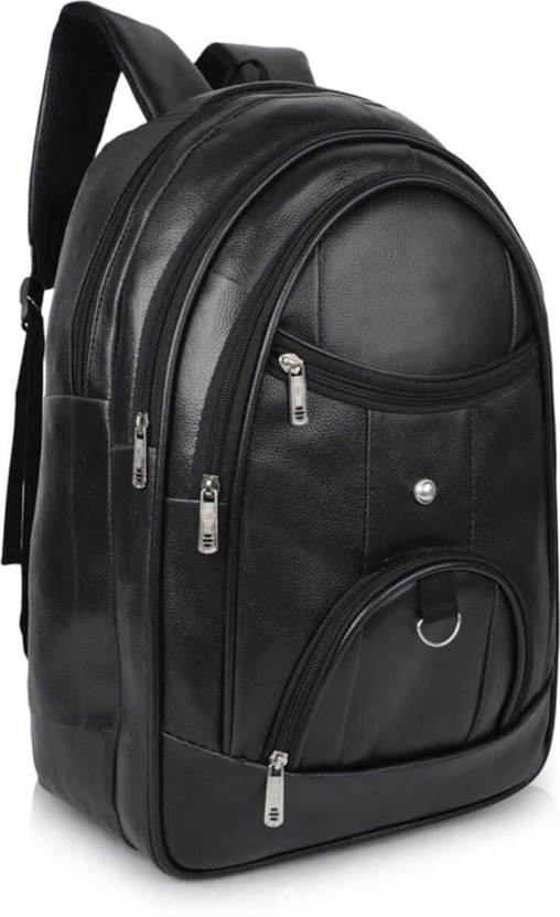 LIFE INDIA Vegan Leather LINKED 35 L Laptop Backpack(Black)