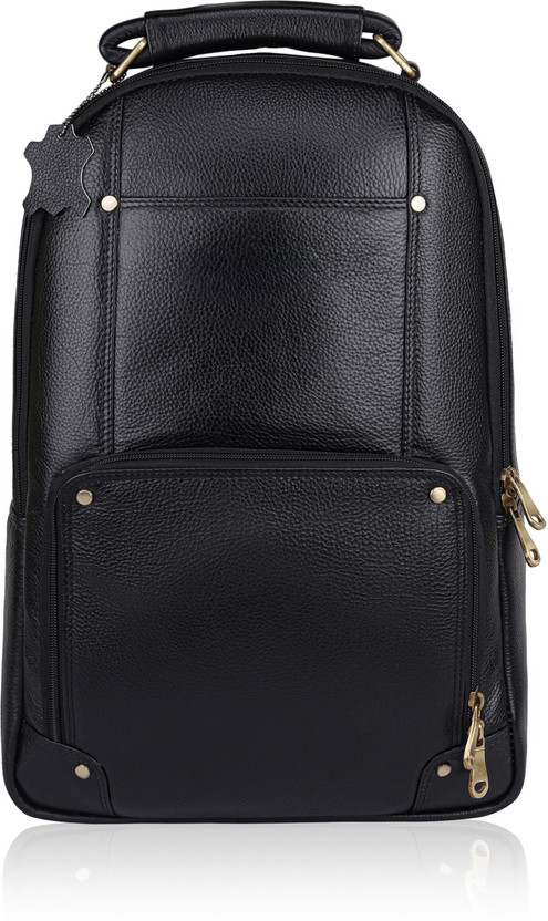 GLOBAL GLOBAL SENATE leather backpack bag office laptop bag men women 24 L Laptop Backpack(Black) - Flipkart Deal