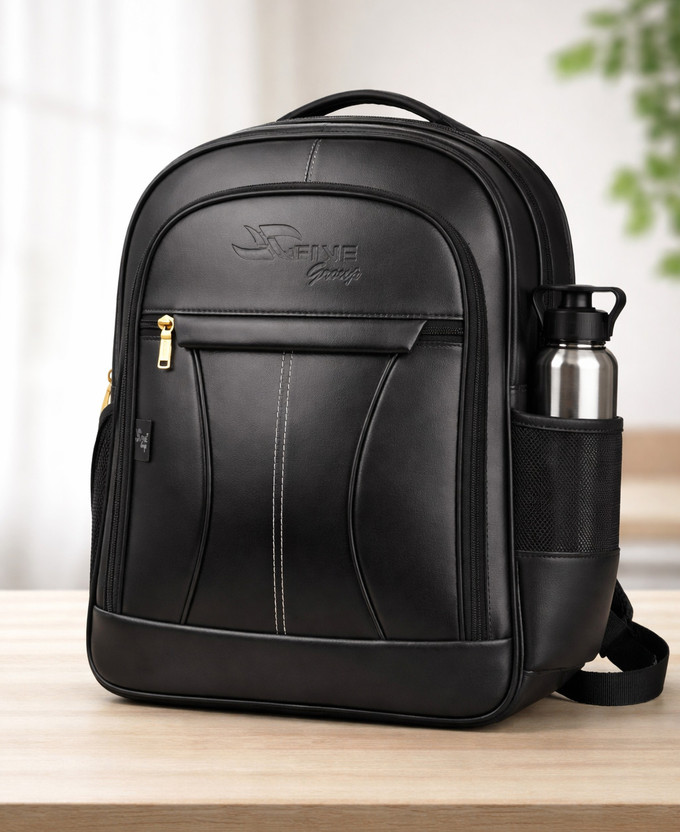 Flipkart B S Global PU Leather Backpack for School Office College Travel for Men Women 30 L Laptop Backpack(Black) - Flipkart Deal