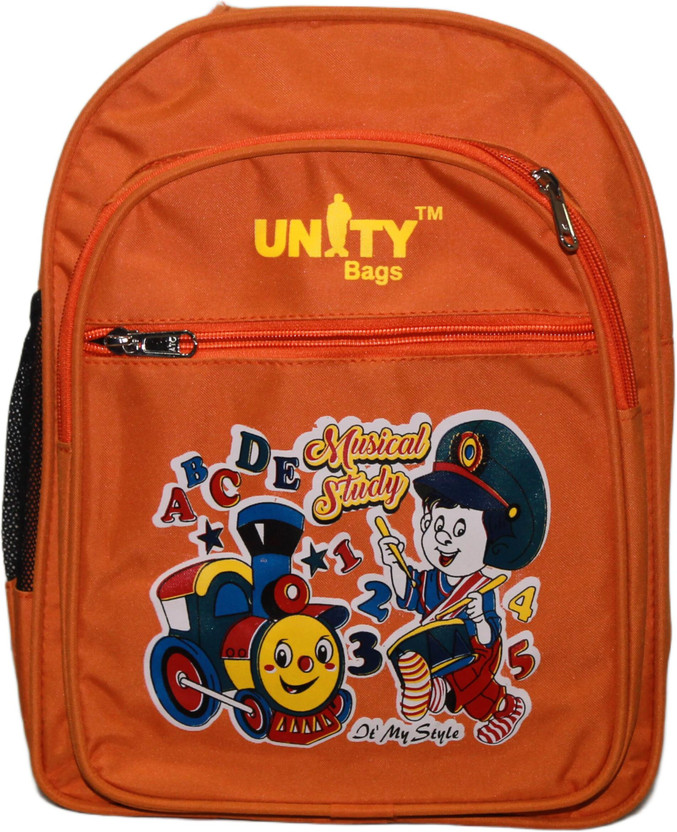 Unity Bags Kids' School Backpack for Nursery & Pre-Primary Waterproof Polyester Nursery Bag 22 L Backpack(Orange)