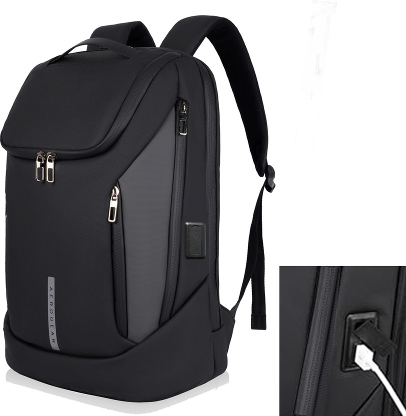 aerogear Premium Anti-Theft Smart Laptop Backpack Men & Women Ideal for Office, Travel Laptop Bag(Black, Grey)