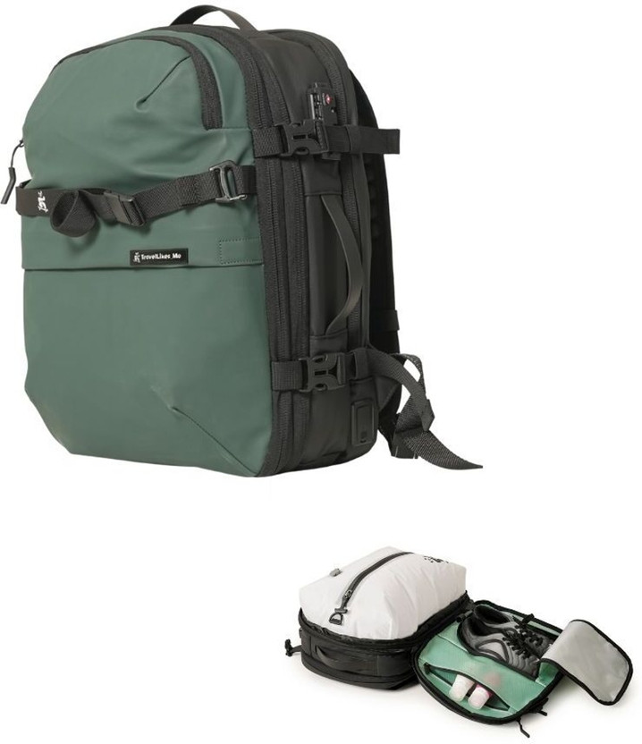Travel Travel Likes Me DayVoult Anti Theft compression expandable 15.6" Laptop Backpack Travel Work Bag 40 L Laptop Backpack(Green) - Flipkart Deal