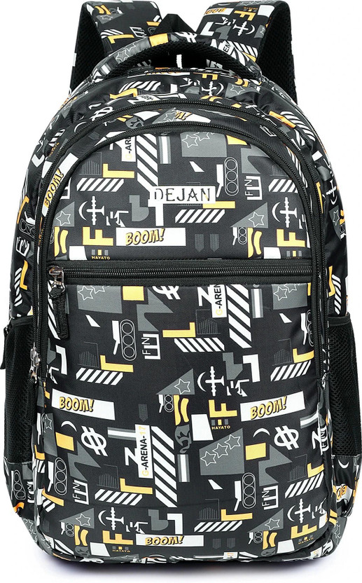 Dejan School Bag for Boys Girls Kids Unisex Bag, Laptop Backpack, Daypack Waterproof Waterproof School Bag(Black, White, 34 L)