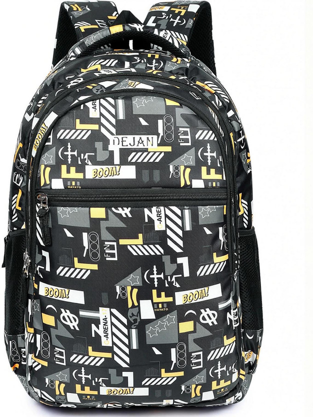 Dejan School Bag for Boys Girls Kids Unisex Bag, Laptop Backpack, Daypack Waterproof Waterproof School Bag(Black, White, 34 L)