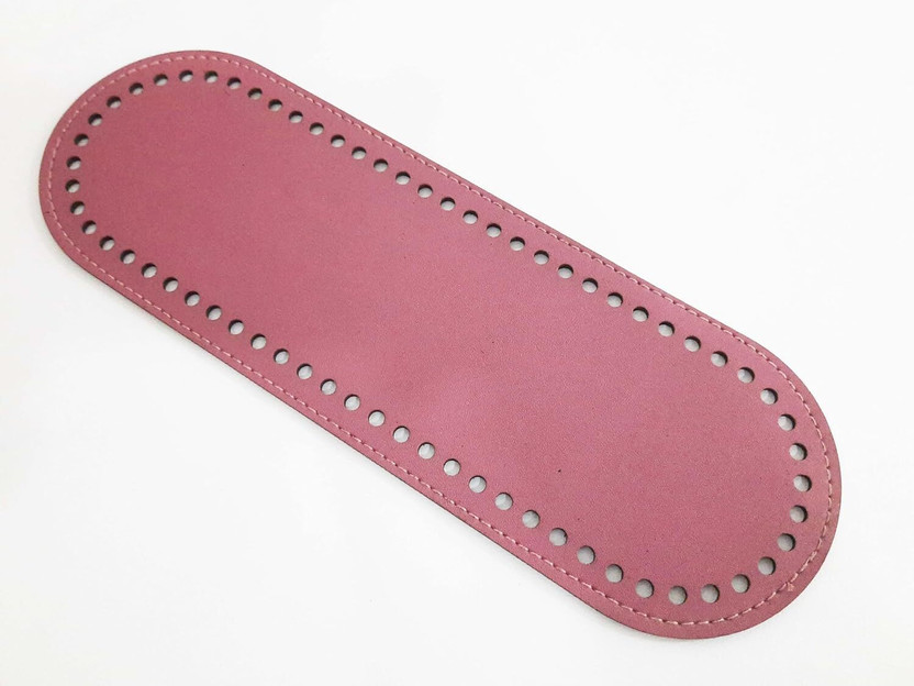 Tia Leather Base for Handbag,Purse Made ofLeatherete with Stitched(Oval-12x4In.-2Pc) Waterproof Shoulder Bag(Pink, 12 inch)