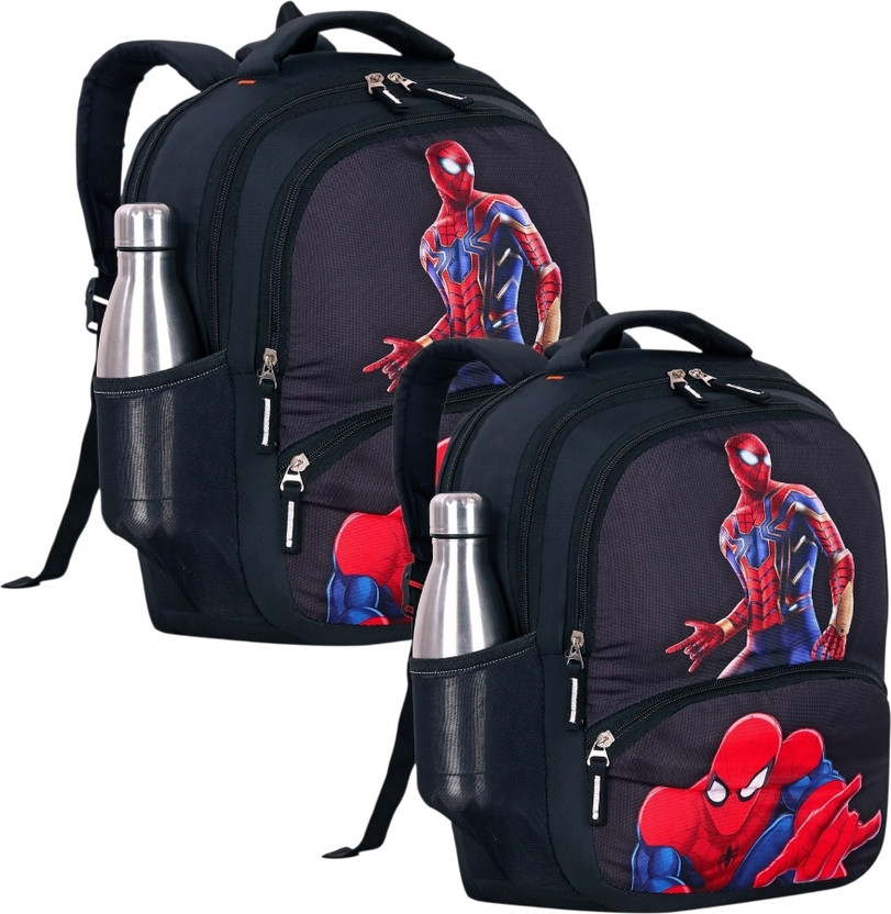 ZOBEX Cartoon Printed Kids School Bag for Boys Girls Lightweight Travel Bag Waterproof School Bag(Black, 20 L)