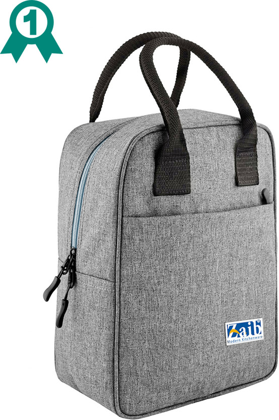 Zaib Lunch bag for office | tiffin bag | lunch bag | hand bag for tiffin Waterproof Lunch Bag(Grey, 4 L)