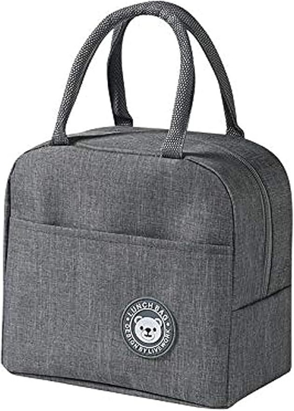 SIA VENDORS 1 Pc Grey Lunch Bag Waterproof Lunch Bag(Grey, 3.5 L)