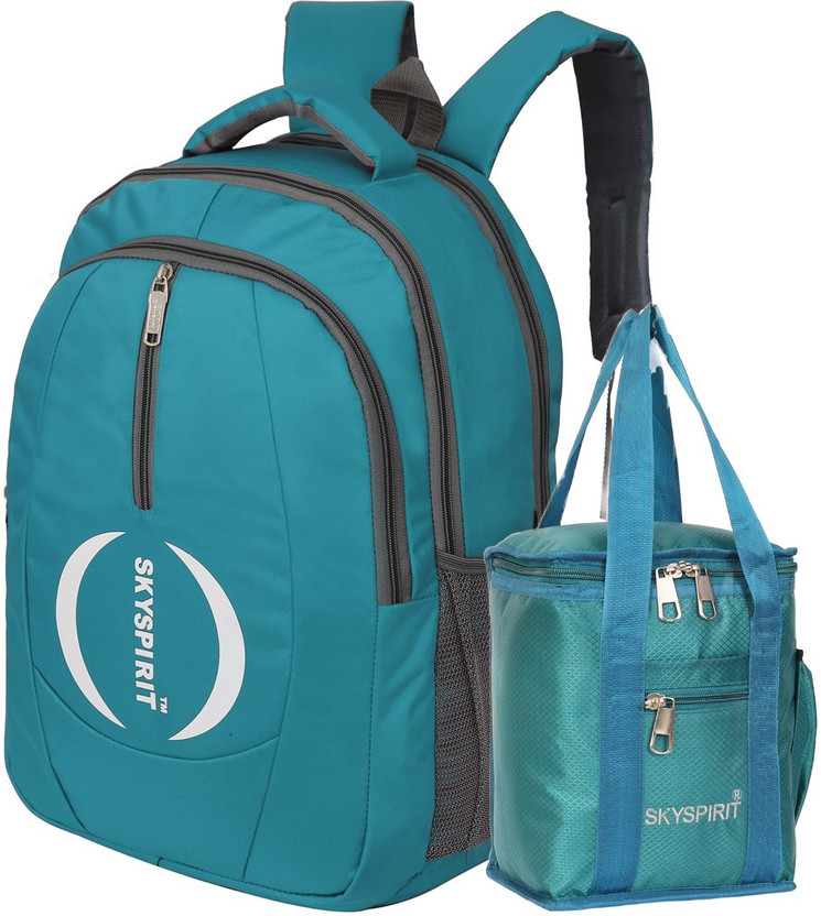 SkySprit Large 35L Backpack for College, Office,School , Etc &Lunch Bag combo pack of 2 Waterproof School Bag(Green, 35 L)
