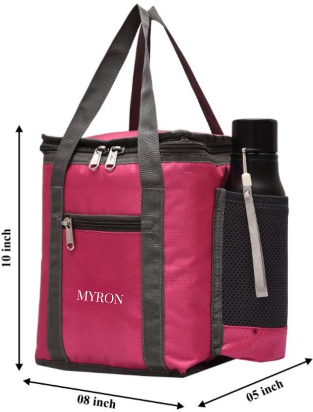 Myron Lunch Tiffin beg Insulated Lunch/Tiffin Bag for school, college, office, picnic men & women Waterproof Lunch Bag(Pink, 8 L)