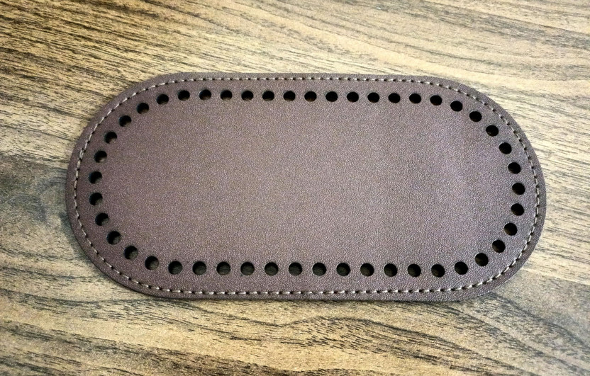 Tia Leather Base for Handbag,Purse Made ofLeatherette with Stitched(Oval-8x4In.-2Pc) Waterproof Shoulder Bag(Brown, 8 inch)