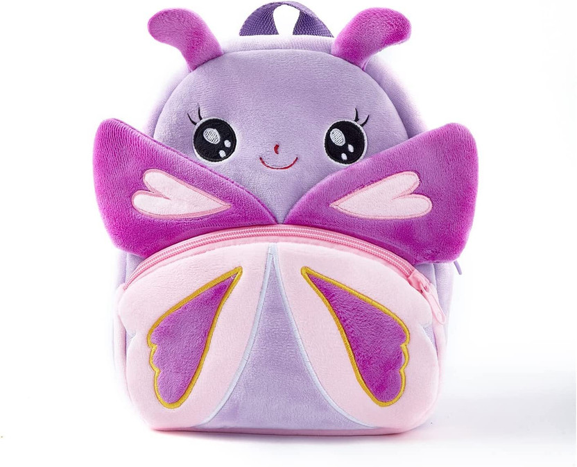 HappyChild Plush Animal Cartoon Mini Backpack Little For Kids 1-6 Years 10 L Backpack(Purple)