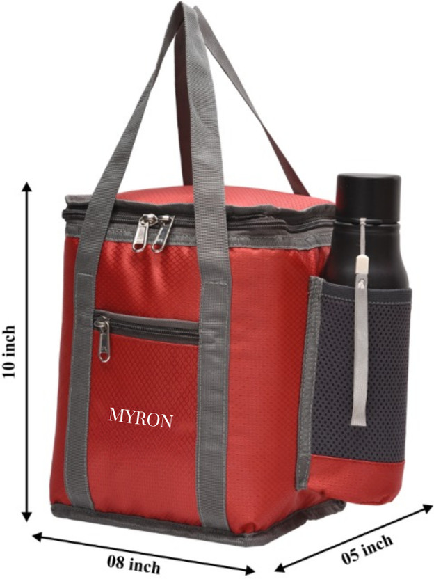 Myron Lunch Tiffin beg Insulated Lunch/Tiffin Bag for school, college, office, picnic men & women Waterproof Lunch Bag(Red, 8 L)