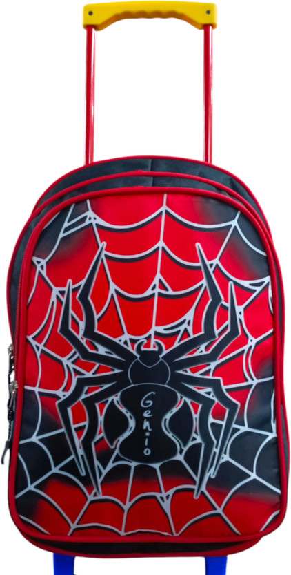 Genio SPIDER School Kids Bag 18 INCH Waterproof Trolley(Dark Grey, Red, 40 L)