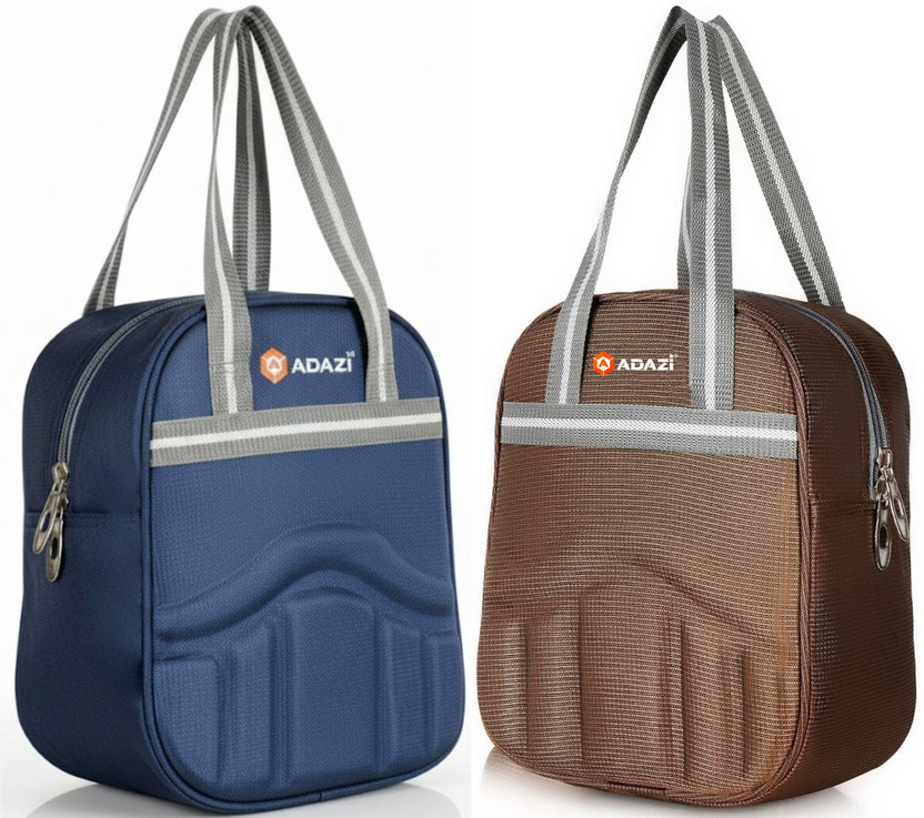 ADAZI ADAZI Combo Lunch & Tiffin Bag Ideal for School, College, Office, Travel & Picnic,Work Waterproof Lunch Bag(Dark Blue, Brown, 9 L) - Flipkart Deal
