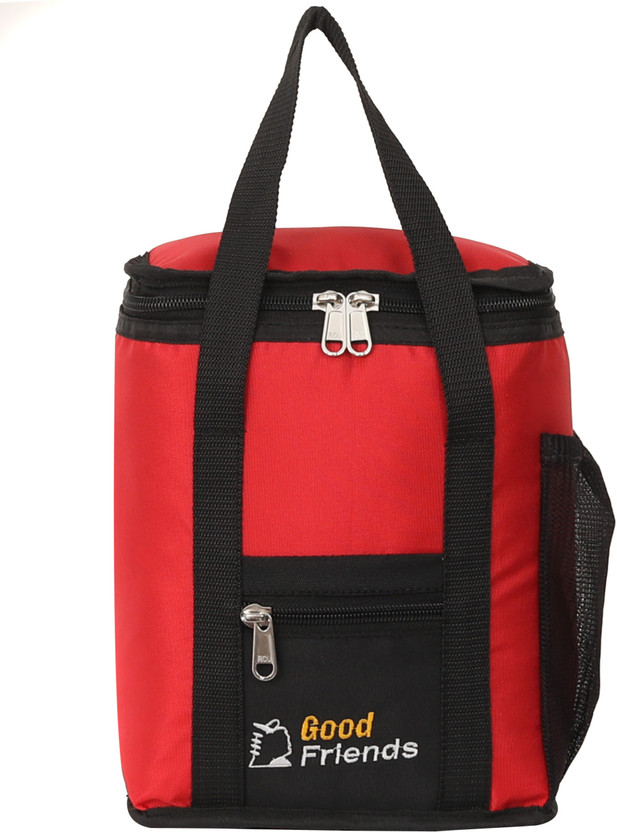 GOOD FRIENDS Insulated Travel Tiffin Storage Bag for Office, College School Use, Regular Size Waterproof Lunch Bag(Red, 4 L)