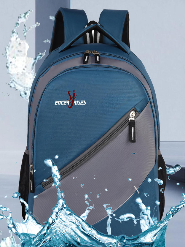 SJ Enterprises stylish Backpack Boys Girls/Office /College/Travel Waterproof School Bag(Blue, Grey, 35 L)